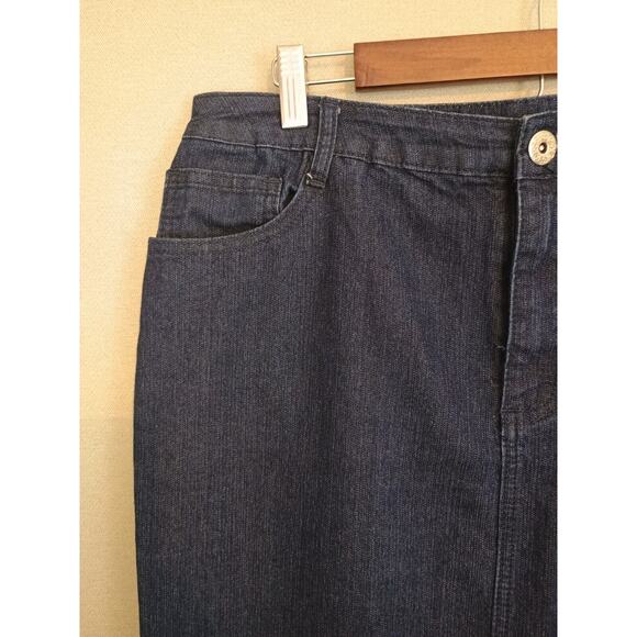 Ashley Stewart Skirt Women 14W Blue Boho Chic Maxi Distressed Bottom Y2K Pockets - Picture 5 of 9